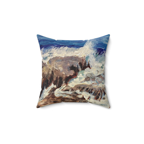 Galician Ocean Waves Decorative Pillow