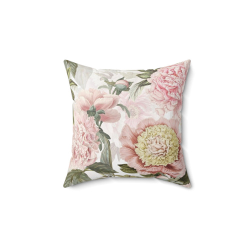 Vintage Botanical Peony Flowers Pillow