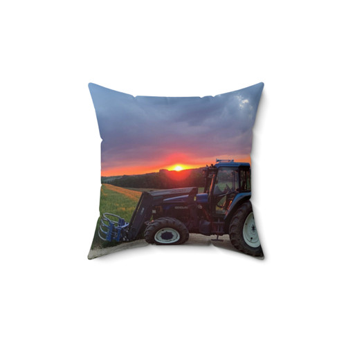 New Holland Tractor Sunset Pillow