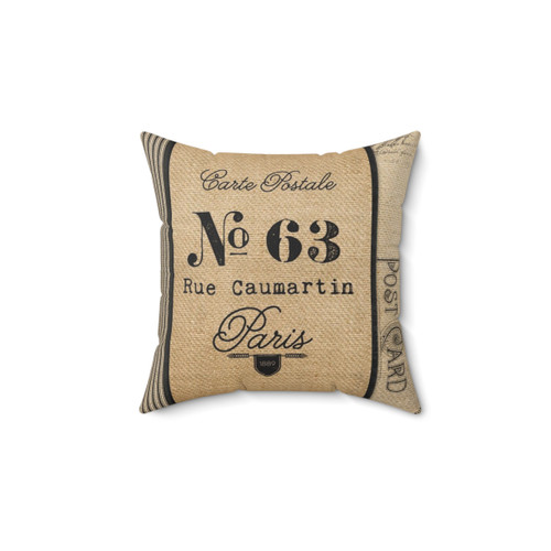 Vintage Burlap Ticker Design Throw Pillow