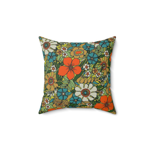 Retro 70s Floral Pillow