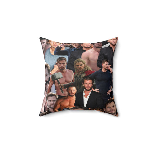 Chris Hemsworth Photo Collage Decorative Pillow