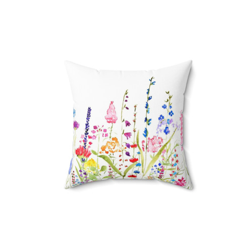 Colorful Wildflower Field Pillow
