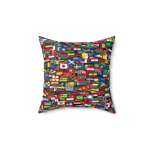World Flag Pattern Decorative Pillow