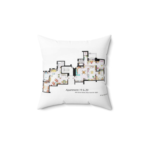 495 Grove Street NYC Pillow - Friends TV Show Decor