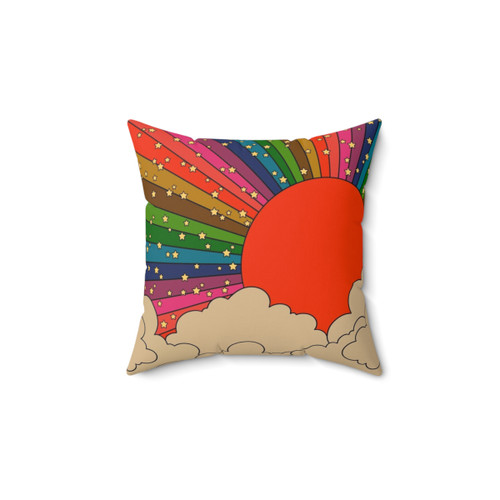 Colorful 70s Sunset Pillow