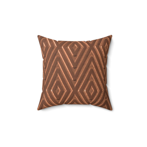 Copper Diamond Textured Metallic Accent Pillow