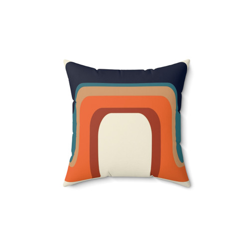 Mid-Century Modern Rainbow Throw Pillow