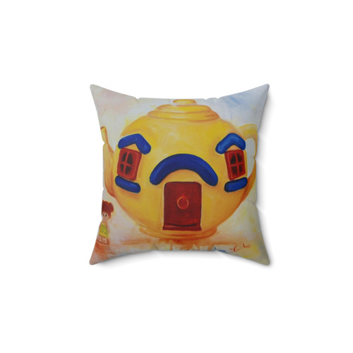 Vintage Teapot Painting Pillow