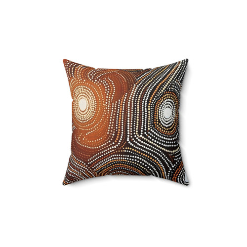 Contemporary Aboriginal Art Pillow - Connecting to Spirituality and Land