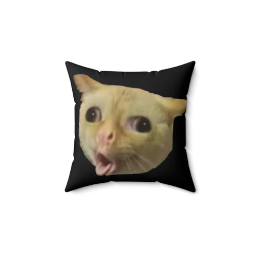 Funny Cat Coughing Meme Throw Pillow