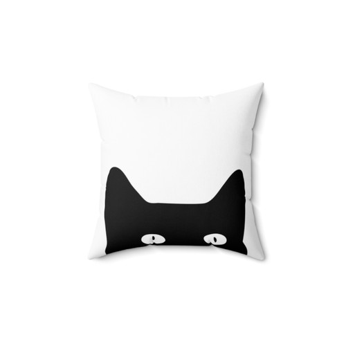 Black Cat Pillow with Playful Design
