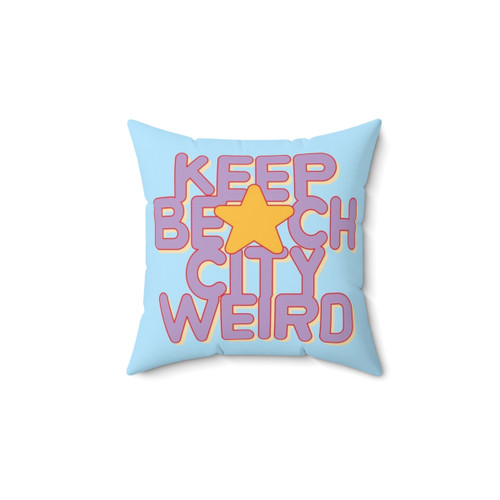 KEEP BEACH CITY WEIRD Decorative Pillow featuring characters from the cartoon Steven Universe
