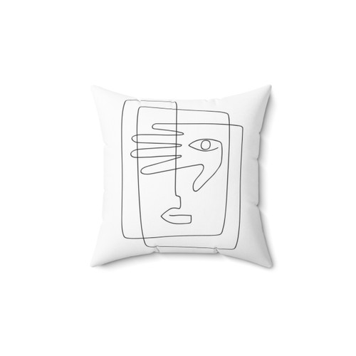 Minimalist face line art pillow