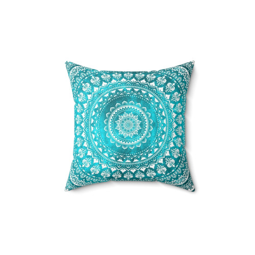 Mandala Turquoise Decorative Pillow
