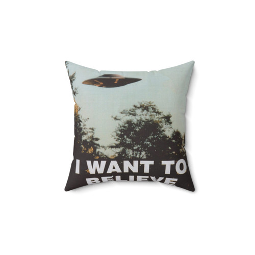Vintage 'I Want to Believe' Decorative Pillow