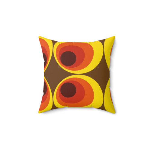Retro 70s 80s funky vintage circle pattern pillow