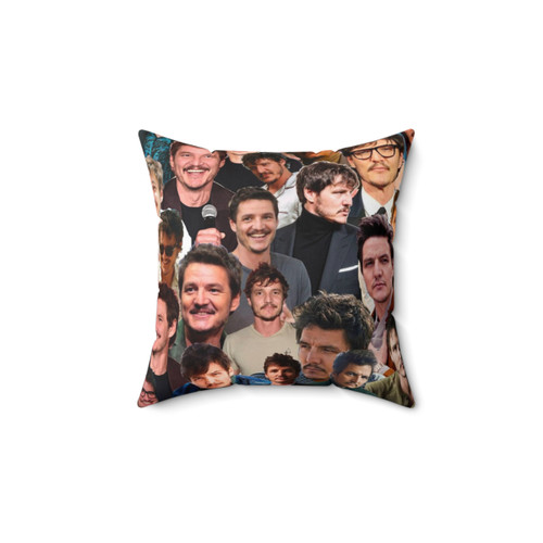 Pedro Pascal Photo Collage Throw Pillow