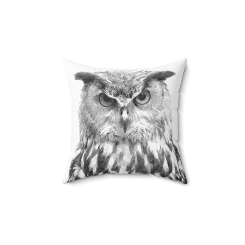 Decorative Black and White Owl Throw Pillow