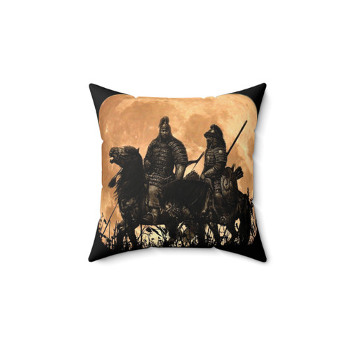 Mongolian Warriors Themed Decorative Pillow