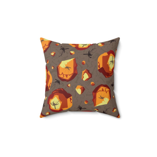 Jurassic Amber Pillow with Dinosaur Bone & Mosquito Pattern