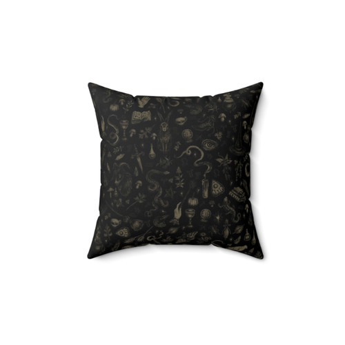 Just Witch Things Black and Beige Decorative Pillow