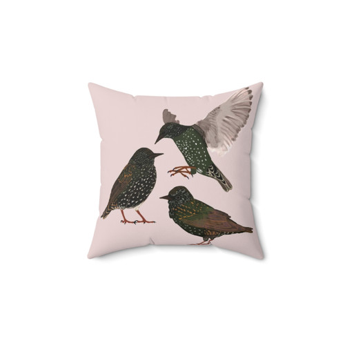 Starlings Pillow - Decorative Bird Throw Pillow