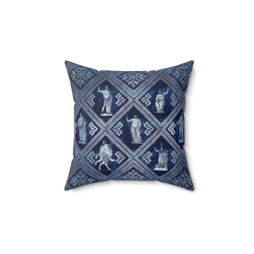 Greek Mythology Decorative Pillow with Meander Key Design