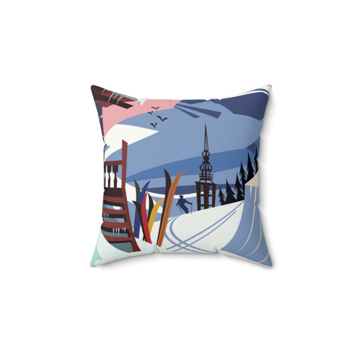 Les Menuires Ski Poster Pillow