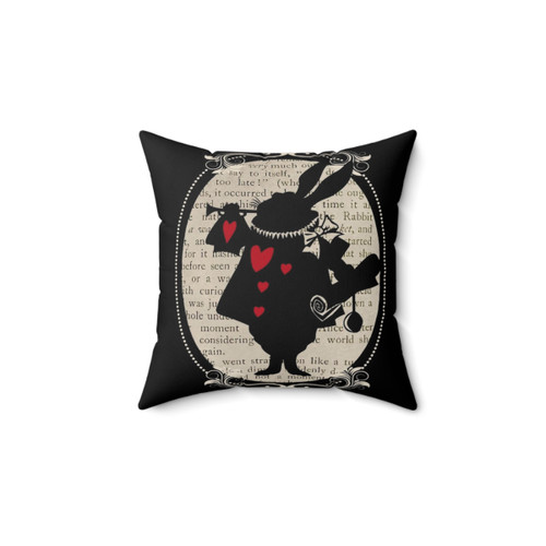 Vintage Alice in Wonderland White Rabbit Pillow