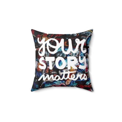 1980s Colorful Graffiti Print Pillow