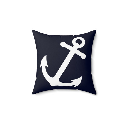 Simple White Anchor Throw Pillow