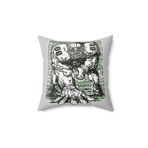Football 3 Point Stance Pillow by Mudge Studios