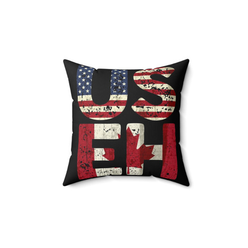Patriotic Vintage Canada US Flag Pillow