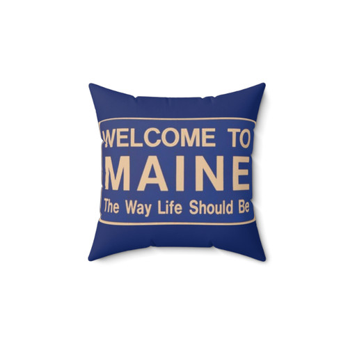 Maine Welcoming Pillow with State Motto