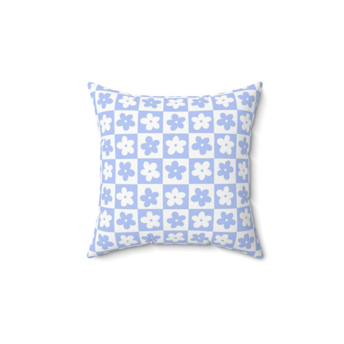 Checkered floral pattern pillow