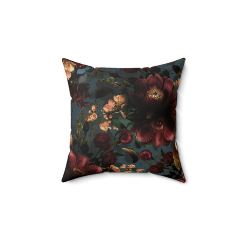 Botanical Floral Pillow with Mystic Night Garden Design