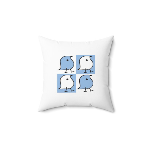 Blue and White Wug Pillow - Soft, Comfortable Wug Themed Decor