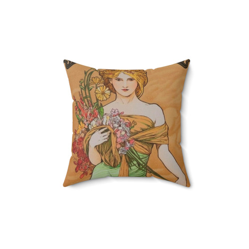 Alphonse Mucha Spring Pillow
