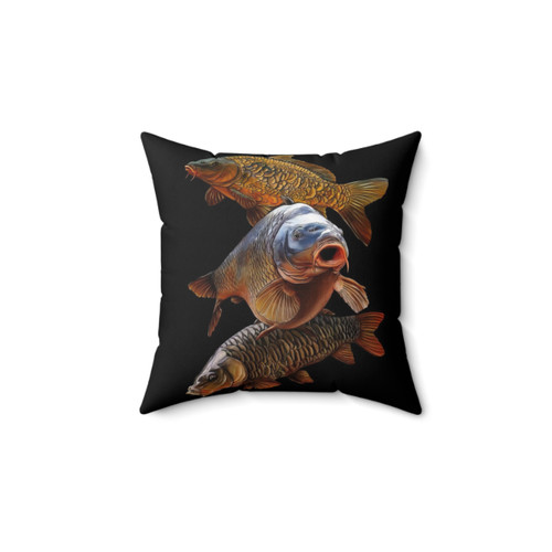 Carp Themed Decorative Pillow for Fishing Enthusiasts