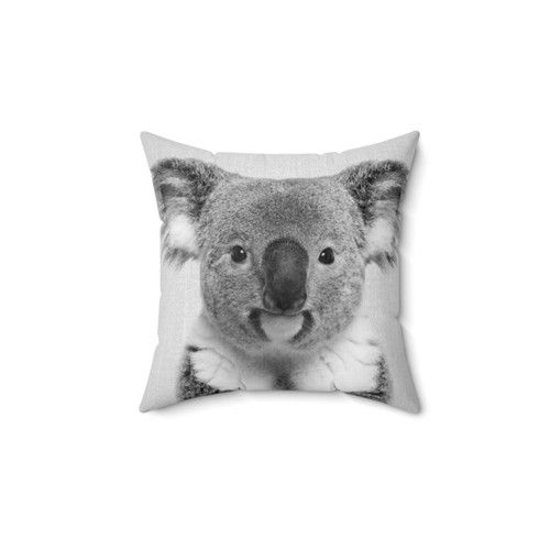 Koala Bear Nursery Pillow with Black and White Animal Design
