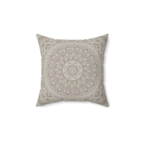 Mandala Taupe Decorative Pillow