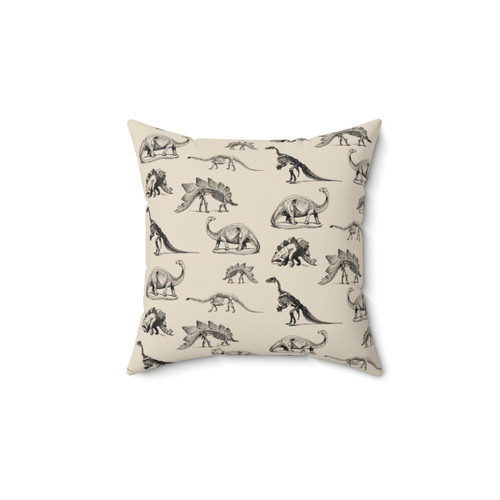 Vintage Dinosaur Skeleton Illustrations Pillow