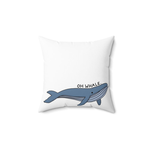 Whale Illustration 1 Pillow with Pun Design