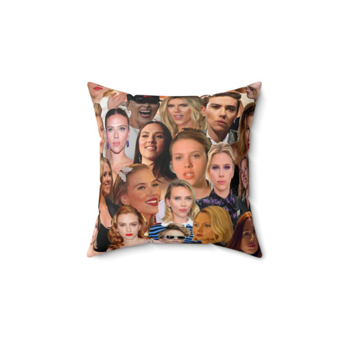 Scarlett Johansson Photo Collage Decorative Pillow