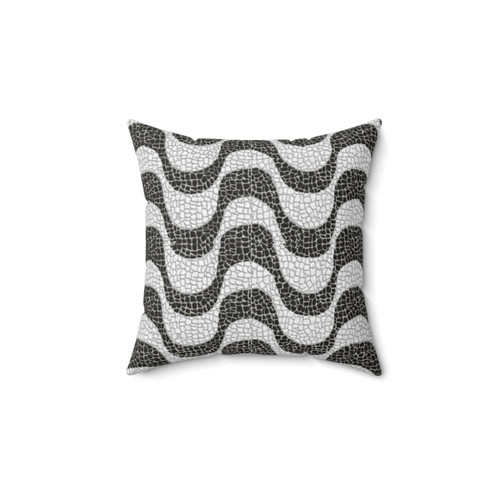 Copacabana Beach Geometric Pattern Pillow