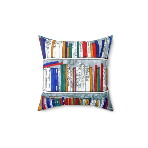 Shakespeare Bookcase Pillow - Cozy Literary Home Decor