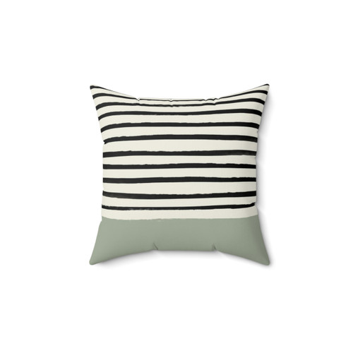 Sage and stripe decorative throw pillow