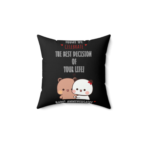 Cute Cartoon Bear and Panda Pillow for Happy Anniversary