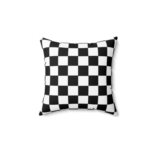 Black and White Checkerboard Throw Pillow